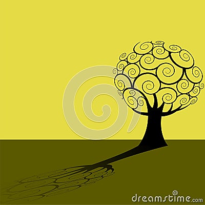 Abstract silhouetted tree Vector Illustration