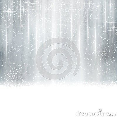 Abstract silver Christmas, winter background Vector Illustration