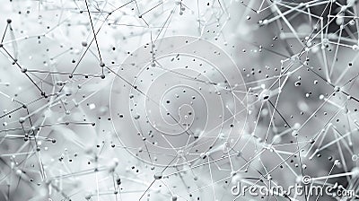 Abstract silver network structure connecting dots and lines. Concept of technology, science, communication, and the future Stock Photo