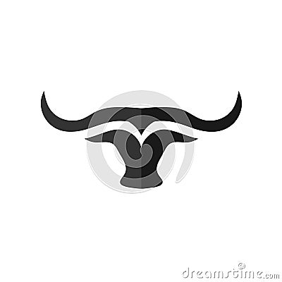 Abstract simple bull head vector logo Vector Illustration