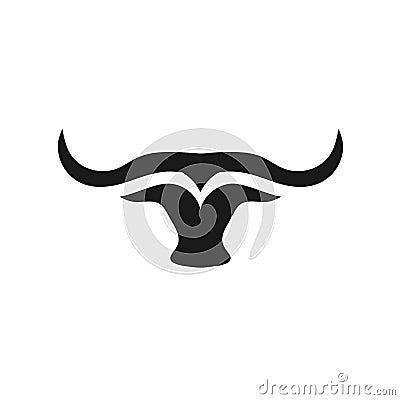 Abstract simple bull head vector logo Vector Illustration