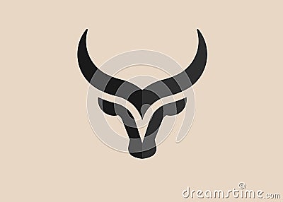 Abstract simple Bull head vector logo Vector Illustration