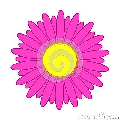 Abstract simple flower with pink petals Vector Illustration