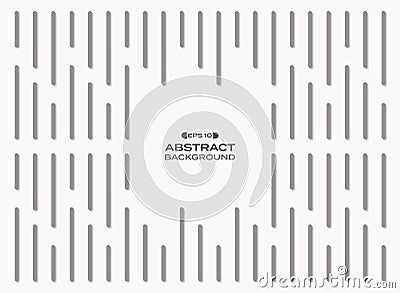 Abstract of simple gray vertical stripe lines pattern with shadow background. Vector Illustration