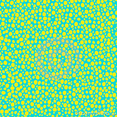 abstract simple seamless pattern many small dots spots on a contrasting background. Leopard background yellow green Vector Illustration