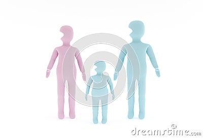 Abstract simplified Father, Mother and Son Stock Photo