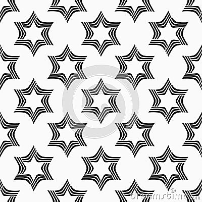 Abstract six-pointed stars seamless pattern Vector Illustration