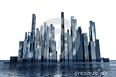 Abstract skyscrapers 3d Stock Photo