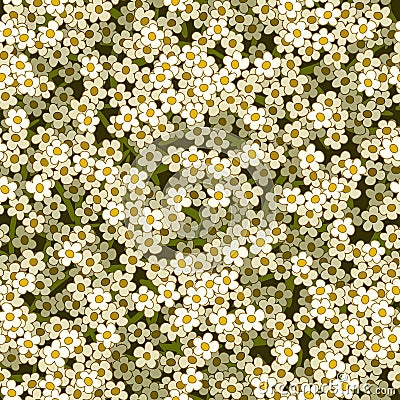 Abstract small white flowers seamless pattern Vector Illustration