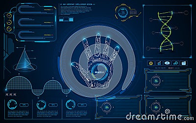 Abstract smart intelligent UI HUD interface screen future concept background Vector Illustration