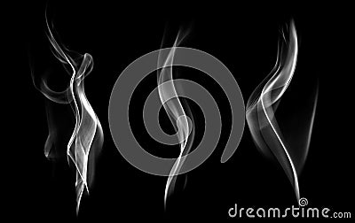 Abstract smoke isolated on black background. Stock Photo