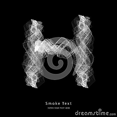 Abstract smoke upper case alphabet letter text art smoky pen brush effect Vector Illustration