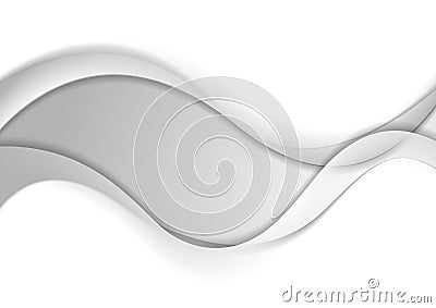 Abstract smooth blurred grey waves background Vector Illustration