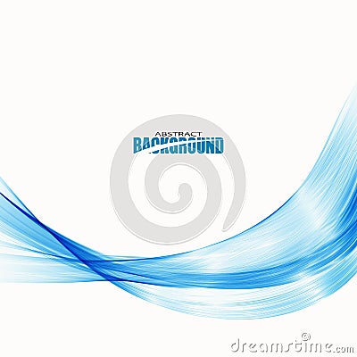 Abstract smooth color wave vector. Curve flow blue motion illustration. Smoke design. Vector Illustration