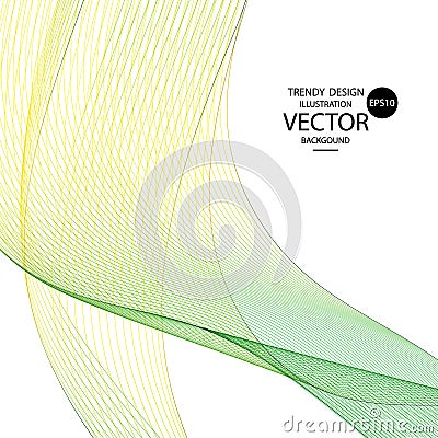 Abstract smooth color wave vector. Curve flow blue motion illustration. Smoke design. Vector lines. eps 10 Cartoon Illustration