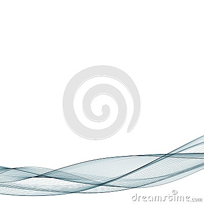 Abstract smooth color wave vector. Curve flow blue motion illustration. Smoke design. Vector lines. Vector Illustration