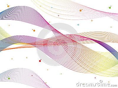 Abstract smooth color wave vector. Curve flow colorful motion illustration. Vector Illustration