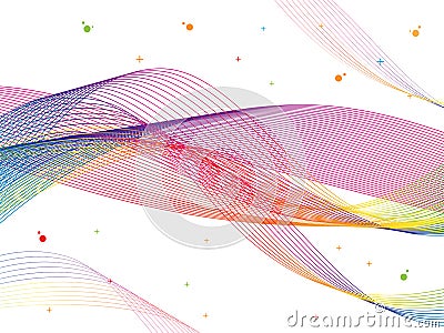 Abstract smooth color wave vector. Curve flow colorful motion illustration. Vector Illustration