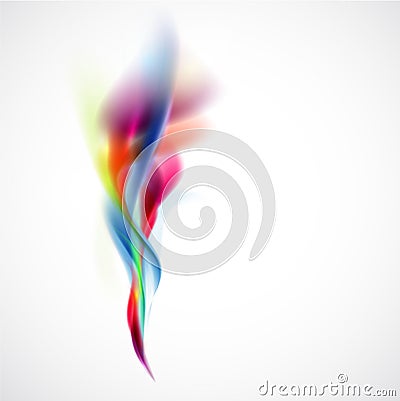 Abstract smooth colorful flow element vertical on white background Vector Illustration