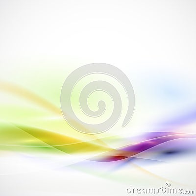 Abstract smooth colorful flow on white background, Vector Vector Illustration