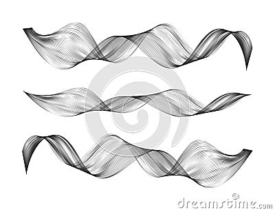 Abstract smooth curve line Design element Stylized wave of music Vector Illustration