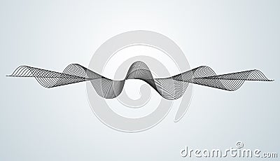 Abstract wavefom smooth curved line Design element Technological futuristic background with wavy line Stylization technology Vector Illustration