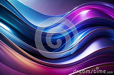 Abstract, smooth forms with glossy finish, emphasizing depth and movement, generative ai Stock Photo