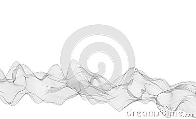 Abstract smooth gray wave. Curve flow grey motion illustration. Gray smoke. Business wave background. Technology wave Cartoon Illustration