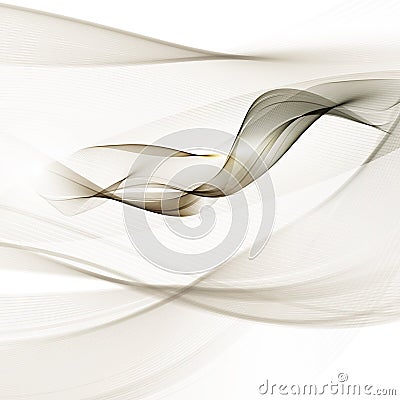 Abstract smooth gray wave vector. Curve flow grey motion illustration. Gray smoke. Vector Illustration