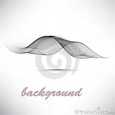 Abstract smooth gray wave vector. Curve flow grey motion illustration. Gray smoke. Business wave background. Vector Illustration