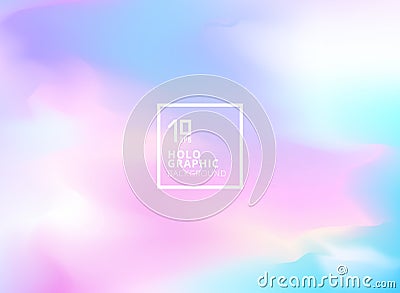 Abstract smooth Iridescent background. Holographic foil. Vector Illustration