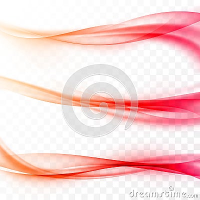 Abstract smooth red swoosh web wave set Vector Illustration