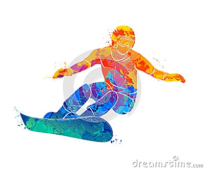 Snowboarder jumping sport Vector Illustration