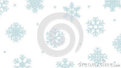 Abstract snowflake halftone pattern with perfect round dot, on transparent background. Minimal clean modern banner Cartoon Illustration