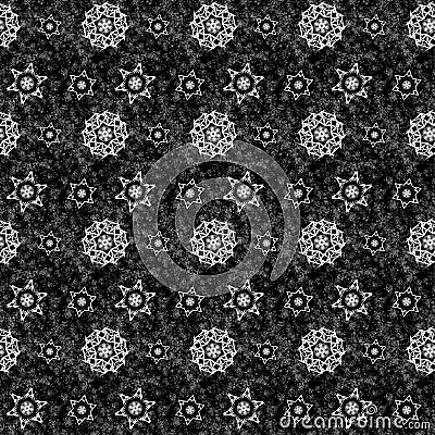 Abstract Snowflake Shapes Winter Repeated Pattern Stock Photo