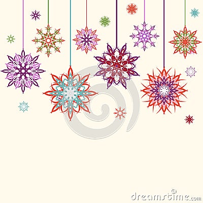 Abstract snowflakes, flowers background Vector Illustration