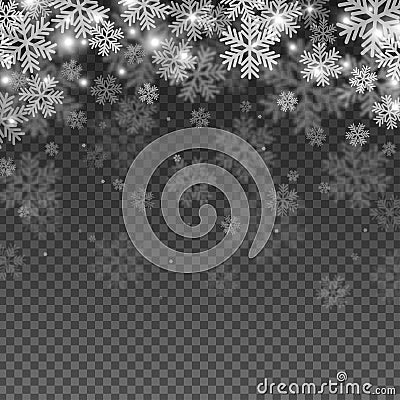 Abstract Snowflakes Overlay Effect Vector Illustration