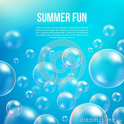 Abstract soap bubbles vector background Vector Illustration