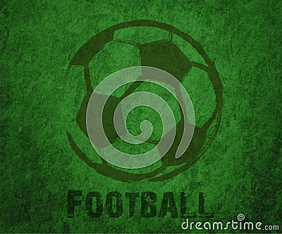 Abstract soccer ball drawn on a green background Vector Illustration