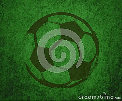 Abstract soccer ball drawn on a green background Vector Illustration