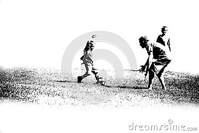 Abstract Soccer Players Stock Photo