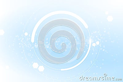 Abstract soft blue Circle HUD head-up display interface, Futuristic technology digital hi tech concept background Vector Illustration