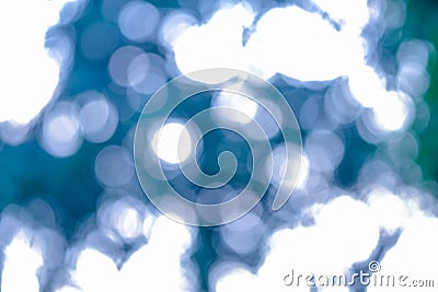 Abstract soft light bokeh circle blue and green light background. beauty defocus shine twinkle effect. no people Stock Photo