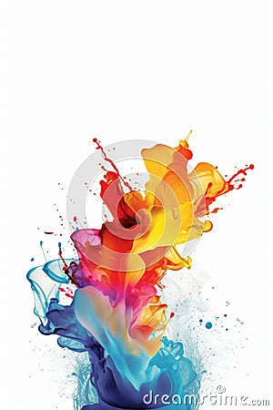 Abstract soft colorful ink splash in water background AI generated Stock Photo
