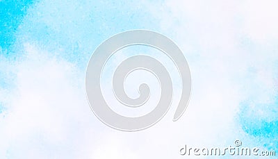 Abstract soft white blue painting with blotches and blobs of paint on watercolor cloudy paper Stock Photo