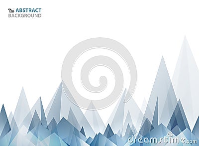 Abstract soft wide blue triangle pattern geometric of mountain shape Vector Illustration