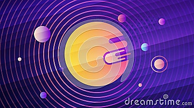 Abstract solar system geometric gradient background Vector Illustration