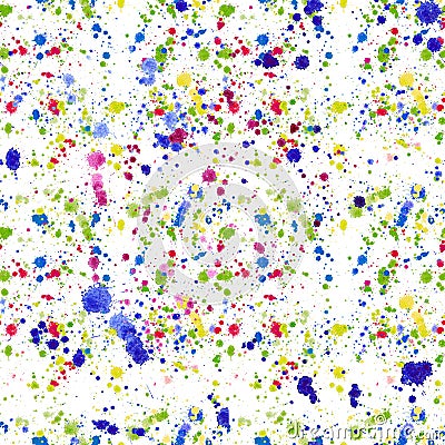 Abstract sophisticated wonderful gorgeous elegant graphic beautiful colorful red yellow violet green and blue splashes and drops o Cartoon Illustration