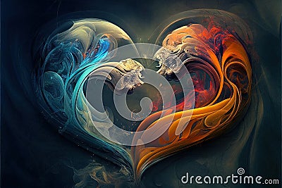 abstract souls of lovers, the concept of love and passion in a couple, family and values. holiday 14 february Stock Photo