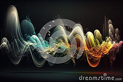 Abstract sound waves background with colour explosion Stock Photo